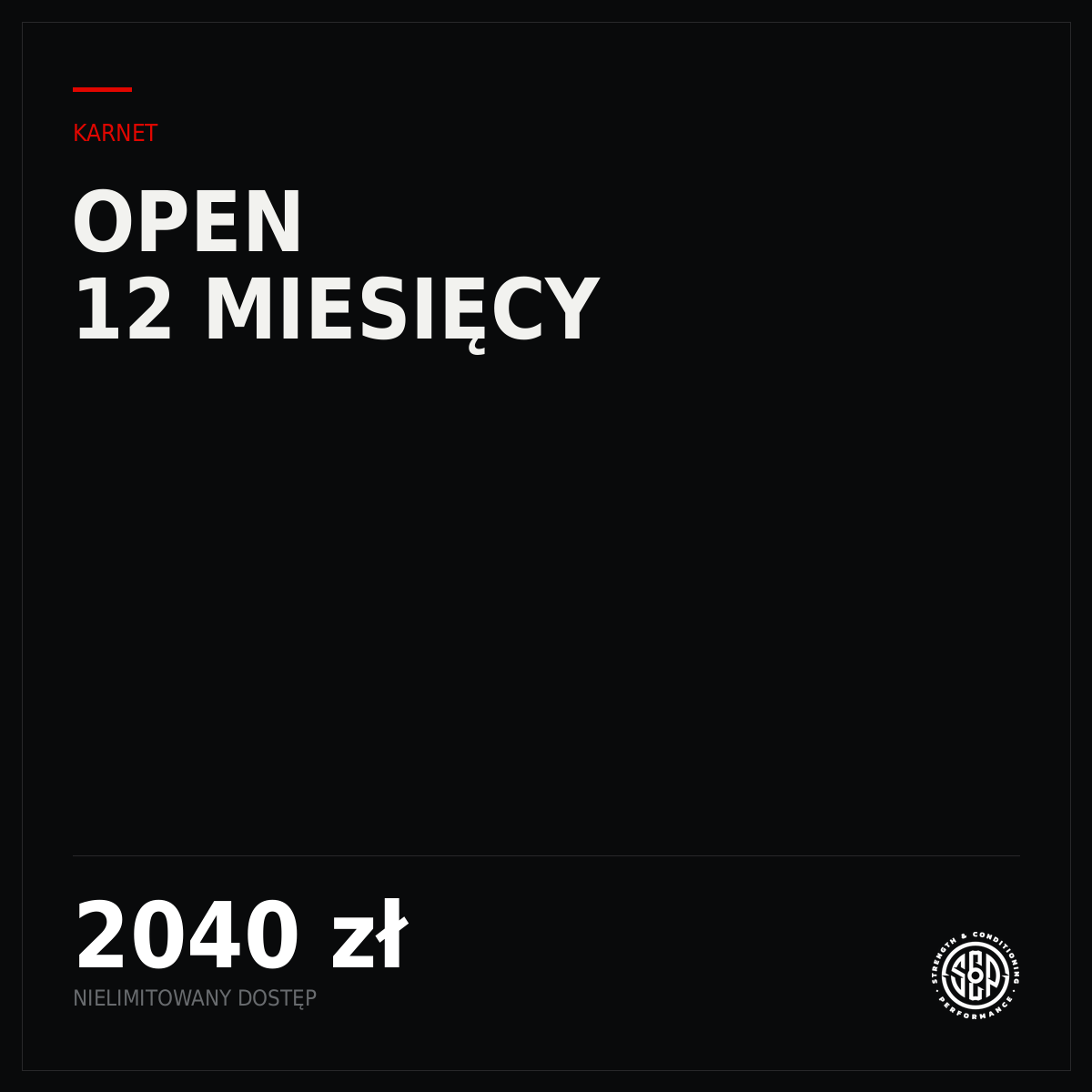 OPEN — karnet 12 miesięcy