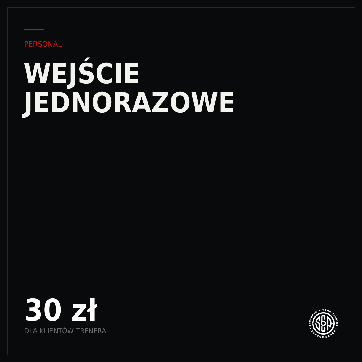 Personal — wejście jednorazowe